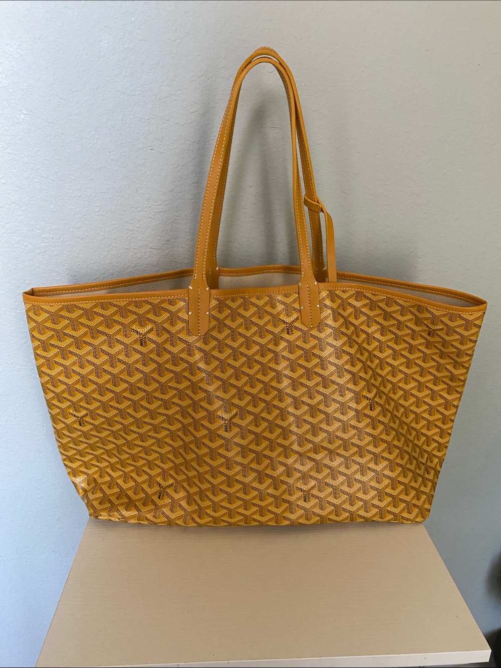 Goyard Saint louise Yellow Patterned Tote Bag with Double  authentic